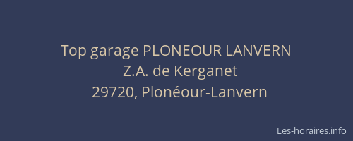 Top garage PLONEOUR LANVERN