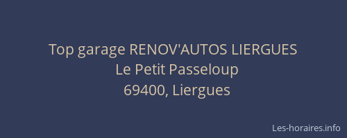 Top garage RENOV'AUTOS LIERGUES