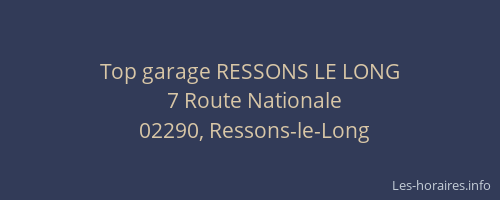 Top garage RESSONS LE LONG