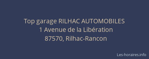 Top garage RILHAC AUTOMOBILES