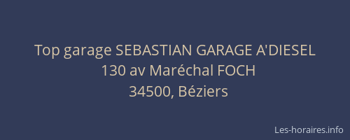 Top garage SEBASTIAN GARAGE A'DIESEL