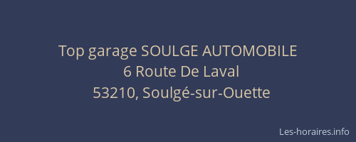 Top garage SOULGE AUTOMOBILE