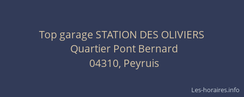 Top garage STATION DES OLIVIERS