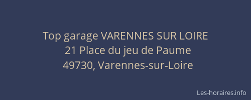 Top garage VARENNES SUR LOIRE