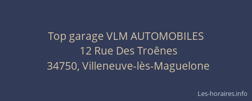 Top garage VLM AUTOMOBILES