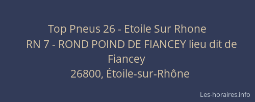 Top Pneus 26 - Etoile Sur Rhone