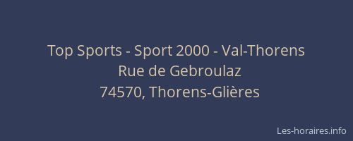 Top Sports - Sport 2000 - Val-Thorens