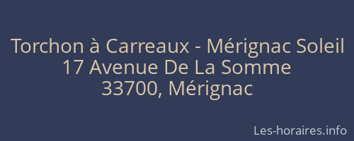 Torchon à Carreaux - Mérignac Soleil