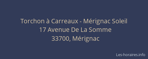 Torchon à Carreaux - Mérignac Soleil