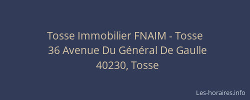 Tosse Immobilier FNAIM - Tosse
