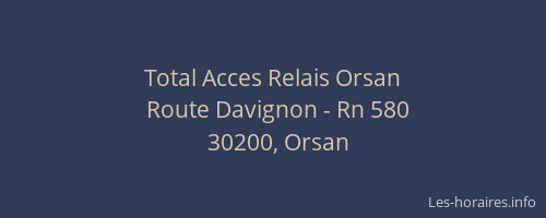 Total Acces Relais Orsan