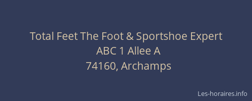 Total Feet The Foot & Sportshoe Expert