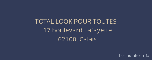 TOTAL LOOK POUR TOUTES