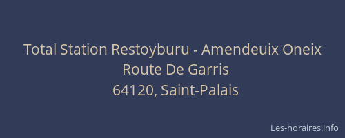 Total Station Restoyburu - Amendeuix Oneix
