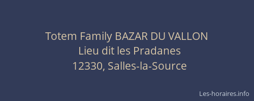 Totem Family BAZAR DU VALLON