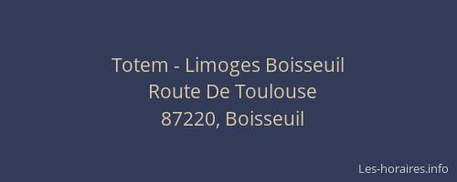 Totem - Limoges Boisseuil