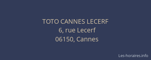 TOTO CANNES LECERF