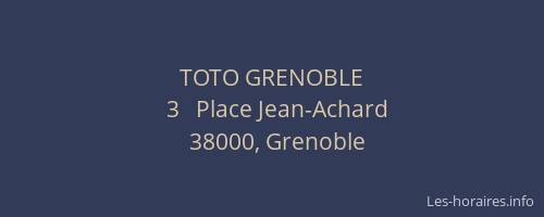 TOTO GRENOBLE