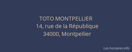 TOTO MONTPELLIER