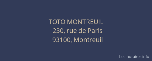 TOTO MONTREUIL