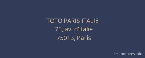 TOTO PARIS ITALIE
