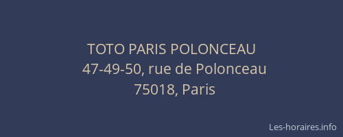TOTO PARIS POLONCEAU