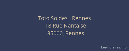 Toto Soldes - Rennes