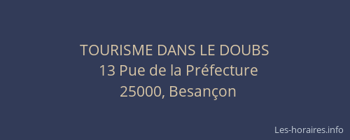 TOURISME DANS LE DOUBS