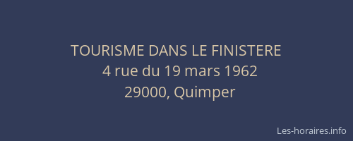 TOURISME DANS LE FINISTERE