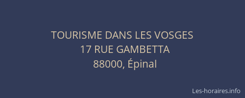 TOURISME DANS LES VOSGES