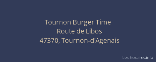 Tournon Burger Time