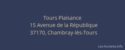 Tours Plaisance
