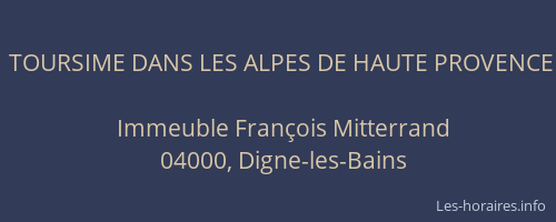 TOURSIME DANS LES ALPES DE HAUTE PROVENCE