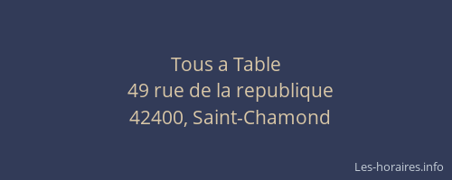 Tous a Table