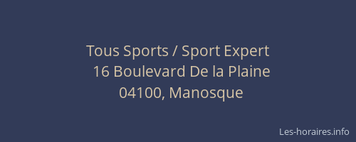 Tous Sports / Sport Expert