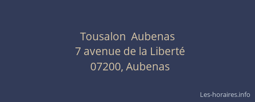 Tousalon  Aubenas