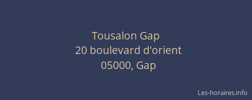 Tousalon Gap
