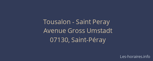 Tousalon - Saint Peray
