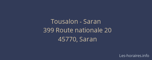 Tousalon - Saran
