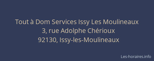Tout à Dom Services Issy Les Moulineaux