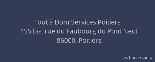 Tout à Dom Services Poitiers