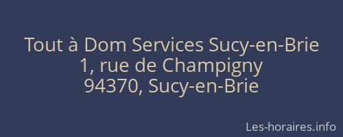 Tout à Dom Services Sucy-en-Brie