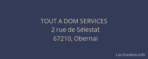 TOUT A DOM SERVICES