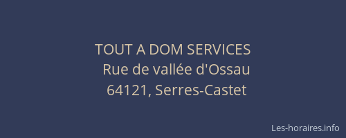TOUT A DOM SERVICES