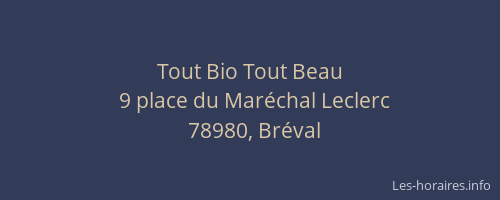 Tout Bio Tout Beau