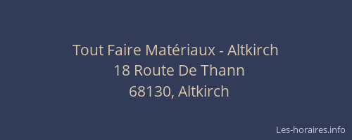 Tout Faire Matériaux - Altkirch