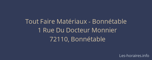 Tout Faire Mat&eacute;riaux - Bonn&eacute;table