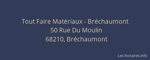 Tout Faire Mat&eacute;riaux - Br&eacute;chaumont