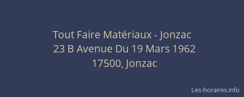 Tout Faire Mat&eacute;riaux - Jonzac