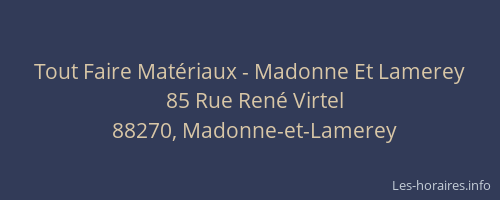 Tout Faire Mat&eacute;riaux - Madonne Et Lamerey